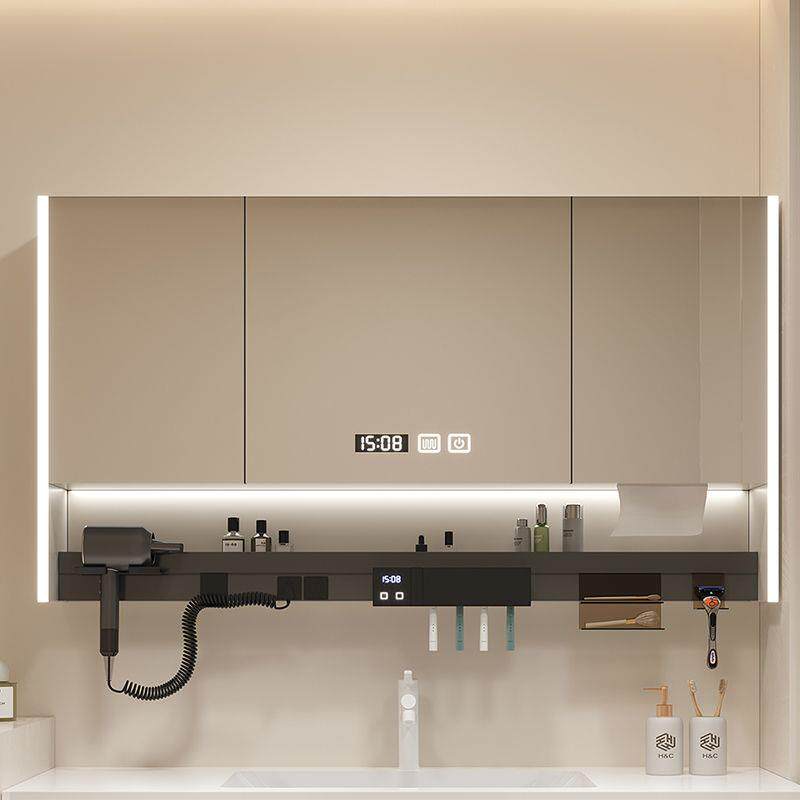 多功能置物架镜柜卫生间浴室牙刷消毒层板氛围一体储物柜超大尺寸
