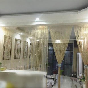 饰帘子客厅美容院成品窗帘 隔断门帘银丝线帘水晶珠子珠帘房间装