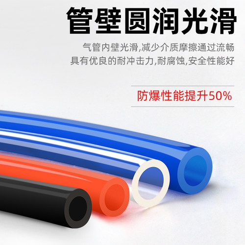 PU气管8mm软管空压机高压气管10mm气泵防爆压缩4/6/12mm木工气线