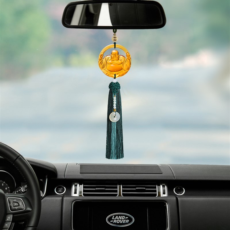车挂件2024新款弥勒佛保平安小车装饰品车内挂件高档男士车载挂饰