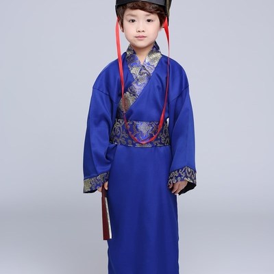 儿童古装汉服男童 古代宰相大臣唐装汉服三国 舞台影视剧演出服装