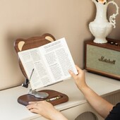 黑胡桃木呆萌熊阅读架读书支架笔记本儿童学习看书绘本可升降旋转