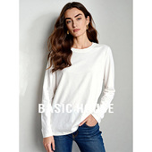 Basic 白色T恤 内搭打底女秋冬新款 House 百家好圆领基础简约长袖