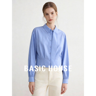 女春季 Basic 衬衫 百家好翻领小众设计短款 显瘦通勤百搭上衣 House