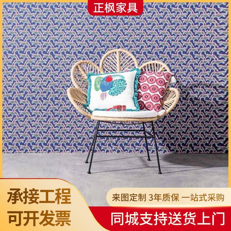 室外阳台休闲椅藤椅藤编孔雀椅现代简约庭院露台家用户外家具藤椅