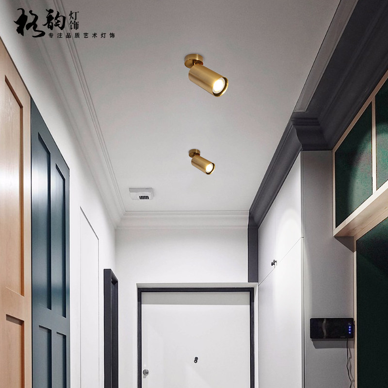 美式走廊玄关明装射灯LED背景明装筒灯