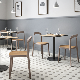 森川家具塑料椅子加厚家用靠背餐椅甜品店奶茶店餐厅可叠放户外椅