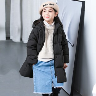 女童羽绒服中长款加厚冬季新款修身中大儿童羽绒服外套22160