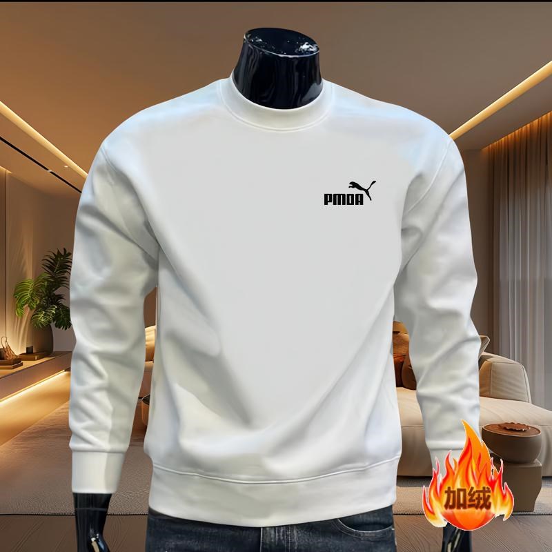 轻奢大码卫衣男士2024新款秋冬季加绒加厚宽松长袖休闲上衣打底衫