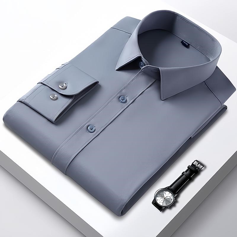 白色衬衫男士长袖春季结婚新郎伴郎服休闲职业正装短袖衬衣服