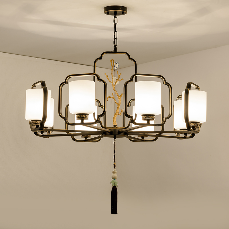 新中式吊灯客厅LED灯具复古禅意中国风茶楼书房酒店大厅餐厅灯具