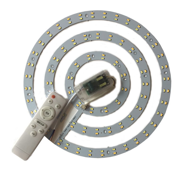 LED无极遥控调光调色灯带吸顶灯三色吊扇灯灯条220v圆形贴片光源