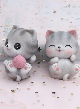 创意礼品少女心可爱猫咪小摆件生日烘焙蛋糕装饰女生卧室桌面摆设