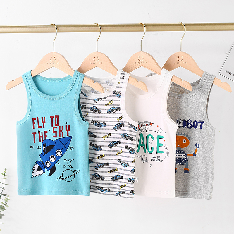 纯棉儿童工字背心精梳棉男童女童宝宝吊带背心中大童外穿打底内衣