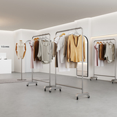 移动带轮子 专用陈列挂衣服架子落地式 不锈钢服装 店展示架简约女装