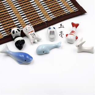 玉毫文房萌系小动物笔搁陶瓷笔山可爱少女心笔搁陶瓷笔搁