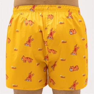 PEEVISH纯棉阿罗裤男宽松可爱四角内裤情侣女款居家短睡裤孖煙通