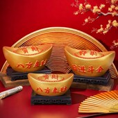 新款 宝存钱罐创意大号纸硬币储蓄罐礼物开业送礼乔迁摆件 陶瓷金元