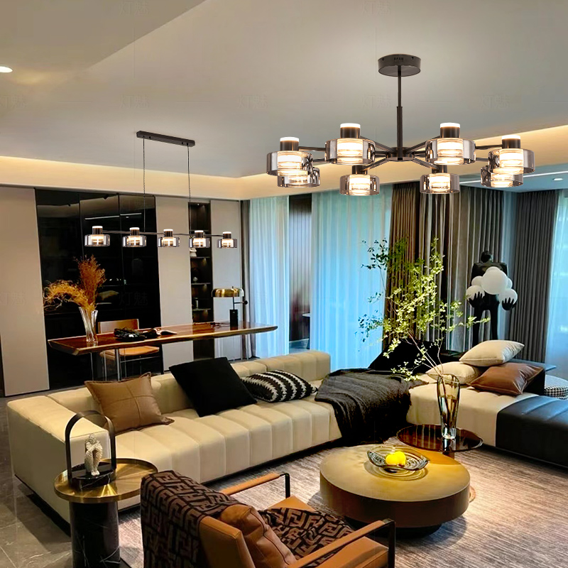 意式极简全铜客厅吊灯设计师简约现代轻奢主灯大气卧室餐厅灯新款