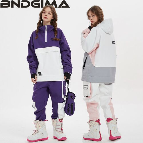BNDGIMA 22单板滑雪服女男防水防风保暖双板嘻哈韩国潮牌衣裤套装