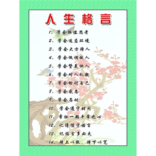 人生格言海报展板墙贴墙纸装饰画KT板人生格言
