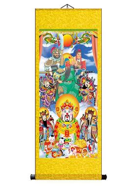 关羽画像关公武财神客厅挂画关二爷千里走单骑画招财丝绸卷轴挂画