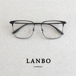 超轻钛架b12g斯文方框近视眼镜男半框150mm加宽眉线框大框显脸小