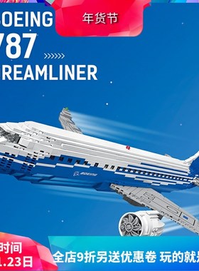 创意波音787梦想客机飞机10177儿童益智拼装中国积木玩Y具80009