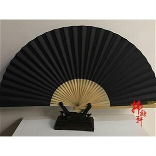 手工扇/荣昌折扇/8-10寸平夹黑白色真丝绸扇Q/全手工/送礼佳品