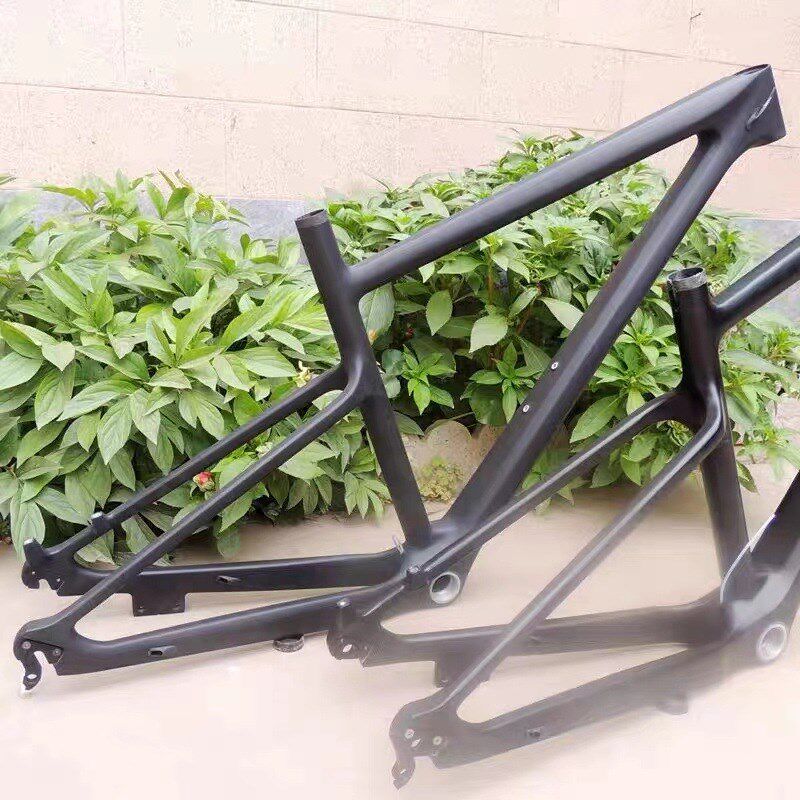 29寸山地自行车超轻碳纤维碟刹车架 有桶轴款和快拆款 锥形头管