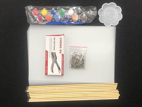 皮影戏配件皮影人偶diy道具双脚钉仿皮影制作材料包竹棒操作杆棍