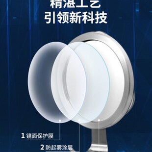 卫生间高清防雾镜洗手间洗漱台浴室柜小镜子圆形吸盘式免打孔壁挂
