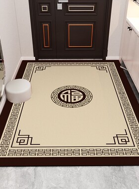 新中式入户门地垫家用红色地毯进门垫子玄关门垫大门口防滑脚垫