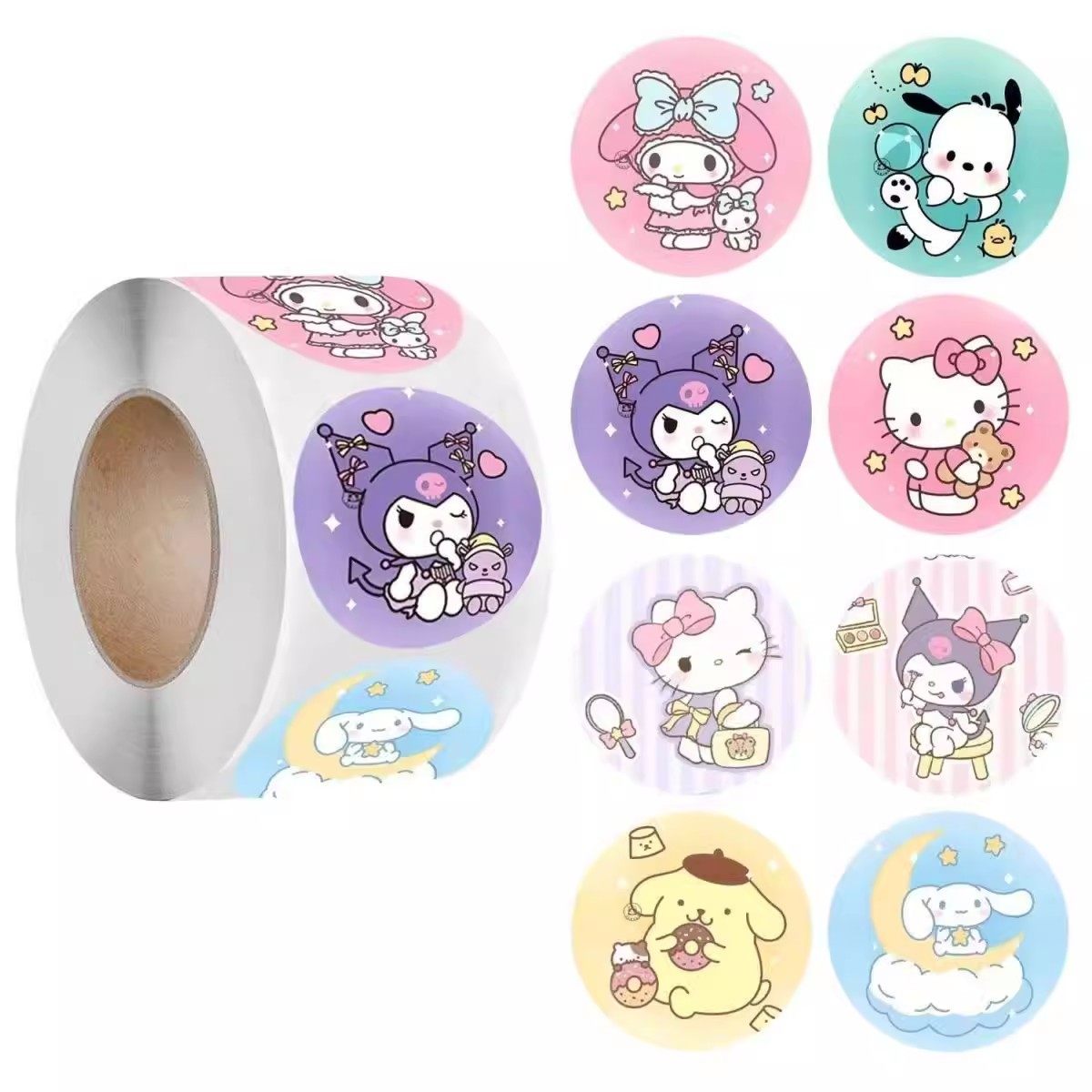 多款儿童卡通贴纸美乐蒂周边可爱少女心圆形贴纸卷装奖励装饰贴纸,文具电教/文化用品/商务用品,贴纸/立体贴纸,淘宝优惠券,粉丝福利购,淘宝优惠卷