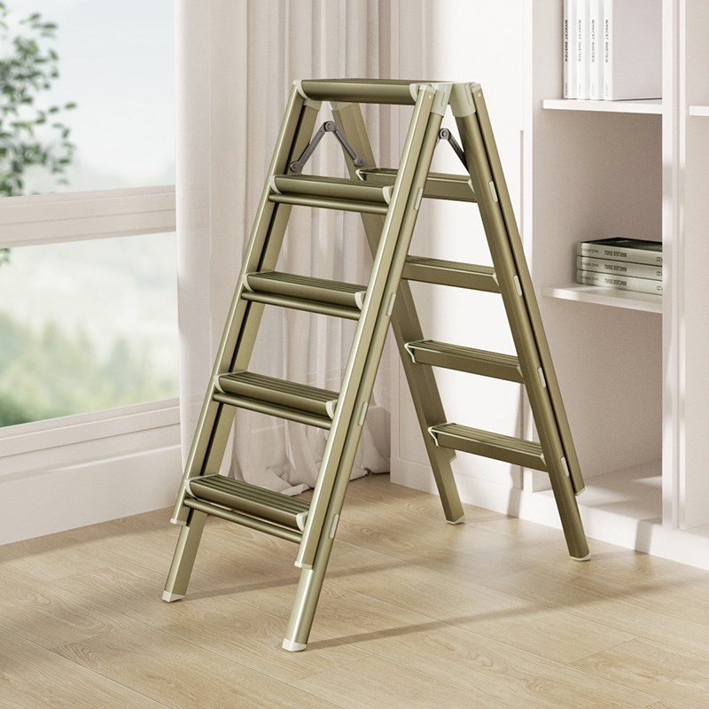 百佳宜梯子晾衣架两用折叠伸缩室内多功能人字梯加厚家用铝合金梯