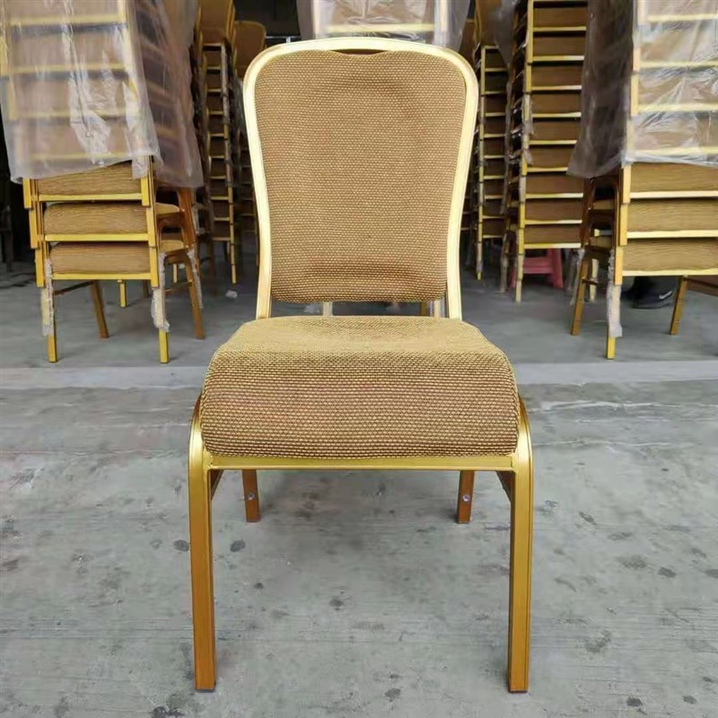 工厂酒店宴会椅 婚礼大堂靠背软包铝椅 酒楼会议餐厅婚庆椅子