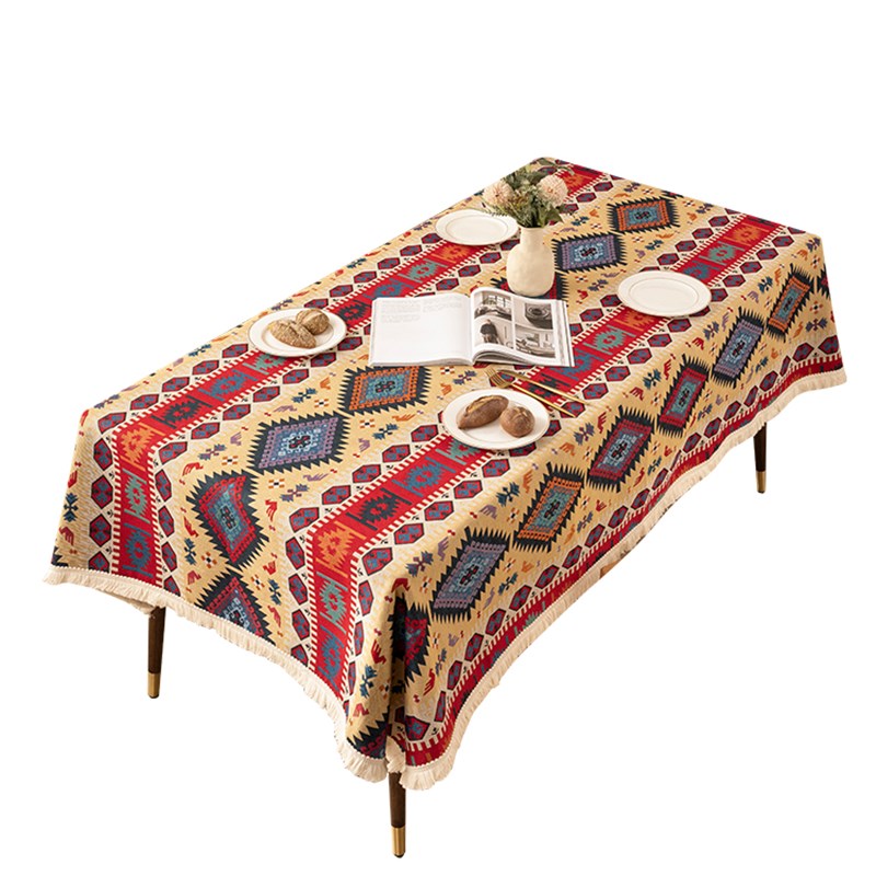 几何图案摩洛哥复古in桌布棉麻麻布餐桌布布艺长桌布波西米亚台