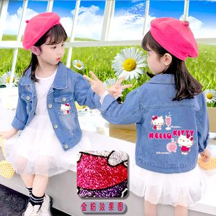 宽松夹克女孩春秋上衣 大童短款 女童牛仔外套儿童洋气春装 2020新款