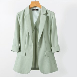 外套女高级感炸街休闲小个子职业气质工作西服 西装 2024年夏季 薄款