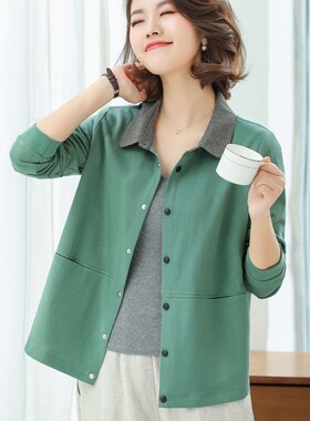 妈妈妇女40岁薄款夹克春秋季新款大码宽松休闲中年短外套女士开衫