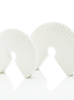 新现代白色扇形售楼处样板房间书柜软装饰品陶瓷摆设