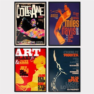 装饰有框挂画墙壁爵士音乐布鲁斯摇滚复古怀旧JZZ酒吧唱片蓝调