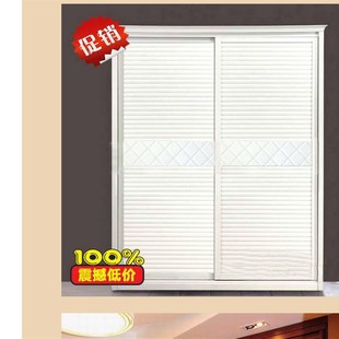 移门定制钛镁铝合金木塑板门 百叶板推拉门壁橱门皮革移门