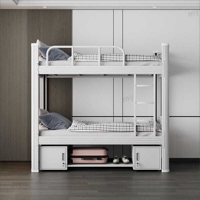 上下铺双层床铁艺公寓学生钢架高低床双人员工铁架床宿舍床