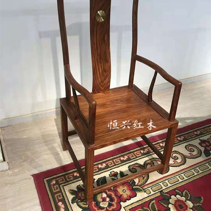 红木刺猬紫檀中式主人椅大官帽椅茶椅餐椅花梨木电脑办公椅圈椅子