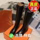 红婧蜓长靴女不过膝子2024秋冬新款 真皮长筒O靴女英伦风皮扣高筒