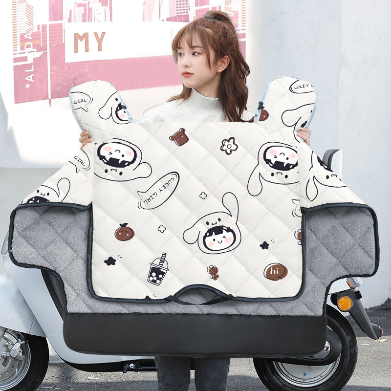 小型电动车挡风被冬季加绒加厚电瓶摩托车防水防风罩四季通用新款