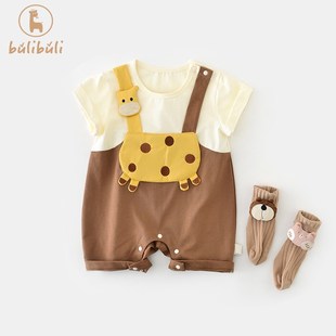 爬爬服 薄款 婴儿衣服夏装 男女宝宝连体衣超萌可爱满月百天哈衣夏季