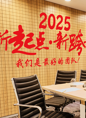 励志墙贴激励语保险公司年会2025开门红办公室布置文化墙装饰画