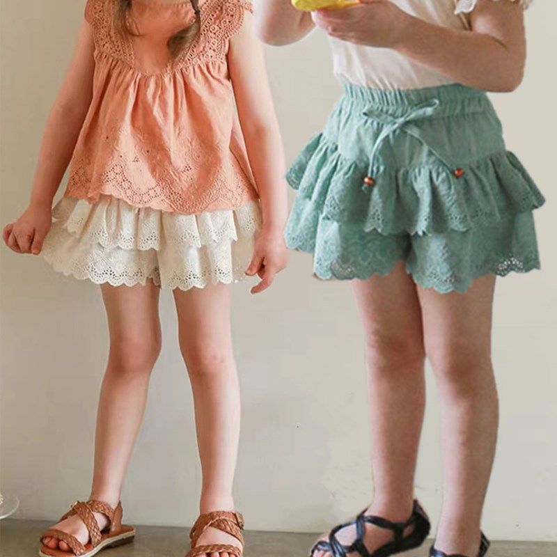 女童短裤棉布夏装韩版童装洋气时髦镂空双层花边儿童女宝宝裙裤潮,童装/婴儿装/亲子装,裤子,淘宝优惠券,粉丝福利购,淘宝优惠卷